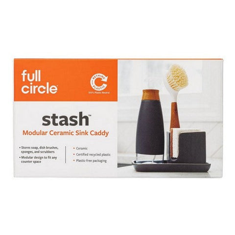 Full Circle Home, Ceramic Sink Caddy, 1 Count, Gray and White Full Circle Home