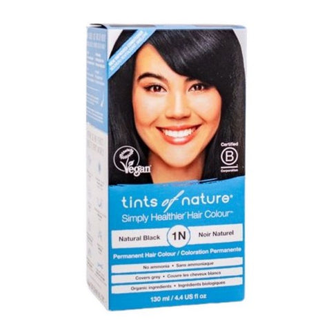 Tints of Nature, Permanent Hair Colour 1N Natural Black, 1N Natural Black 4.4 Oz
