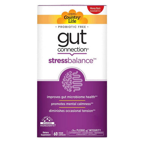 Country Life, Gut Connection Stress Balance, 60 Caps Country Life