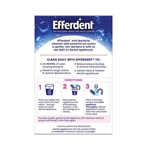 Efferdent, Anti-Bacterial Dental Appliance Cleanser Complete Clean, 102 Tabs Efferdent