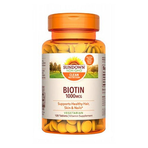 Sundown Naturals, Sundown Naturals Biotin Tablets, 1000 mcg, 120 Tablets Sundown Naturals