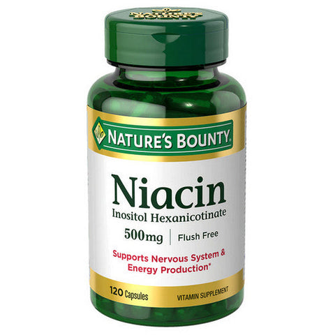 Nature's Bounty, Nature's Bounty Niacin, 500 mg, 120 Tabs Nature's Bounty