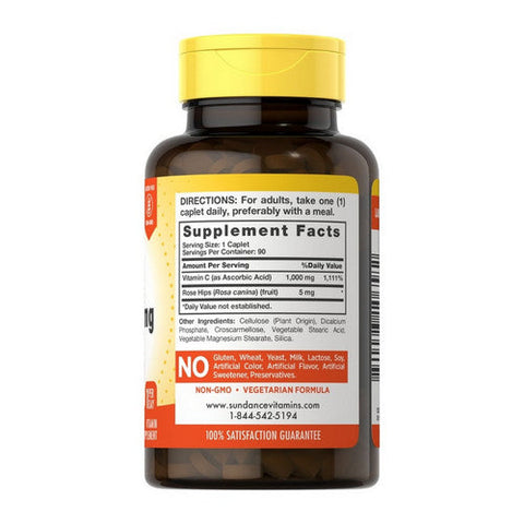 Sundance, Vitamin C With Rose Hips, 100 Mg, 90 Tabs Sundance
