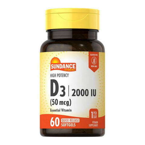 Sundance, High Potency Vitamin D3 Quick Release, 50 Mcg, 60 Softgels Sundance