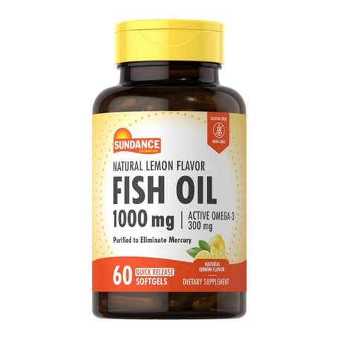 Vitamins Fish Oil Softgels Natural Lemon Flavor 60 Tabs by Sundance