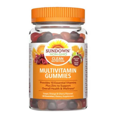 Sundown Naturals Adult Multivitamin with Vitamin D3 Gummies Orange - Cherry and Grape Flavored 50 Each by Sundown Naturals