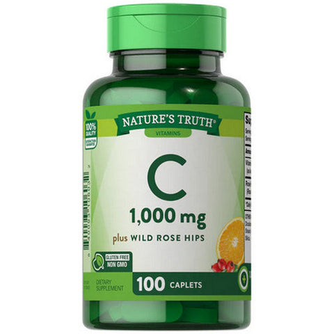 Nature's Truth, Vitamin C Plus Wild Rose Hips, 1000 Mg, 100 Tabs Nature's Truth