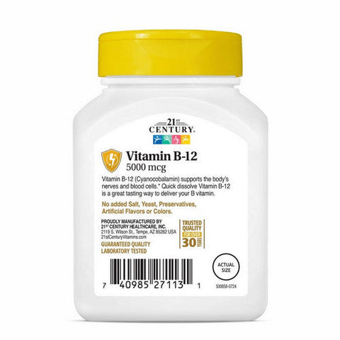 21st Century, Vitamin B-12 Cherry, 5000 Mcg, 110 Tabs 21st Century