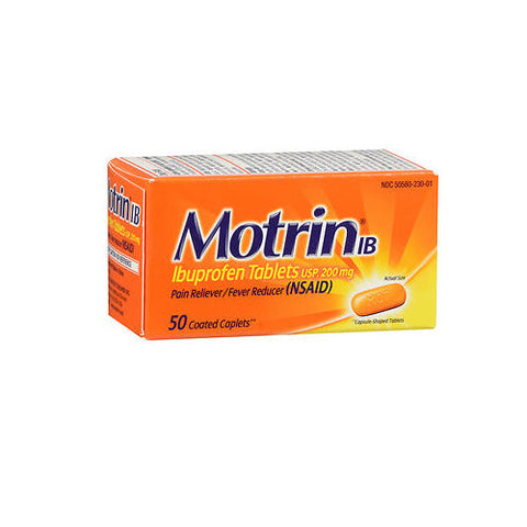 Motrin, Ibuprofen Coated Caplets, 200 Mg, 50 Count Motrin