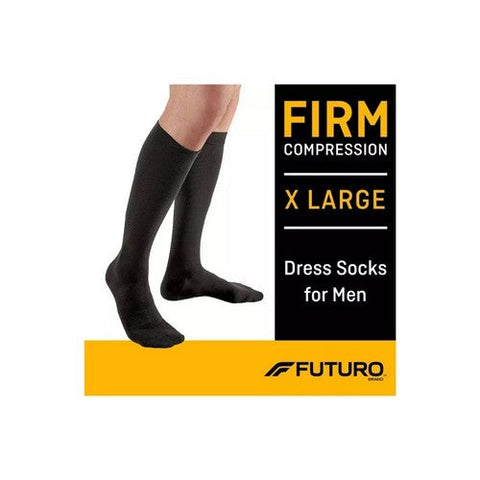 Futuro, Lifestyle Compression Dress Socks For Men Firm X-Large Black, 1 Each