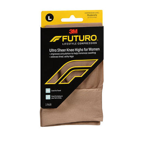 Futuro, Lifestyle Compression Ultra Sheer Knee Highs for Women, Large, 1 Each Futuro