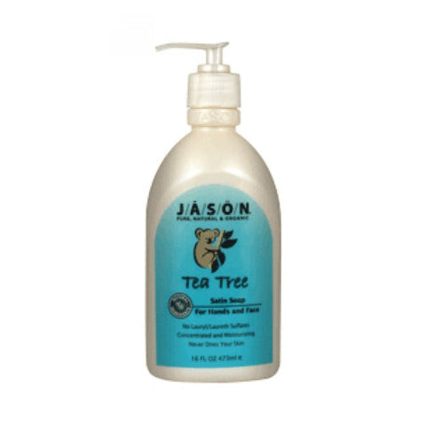 Jason Natural Products, Satin Soap Tea Tree Oil w/Pump, 16 Fl Oz Jason Natural Products