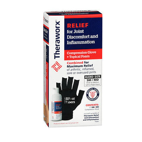 Theraworx, Foam & Compression Hand Glove, Small - Medium 1 Ecah