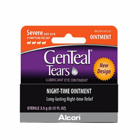 Genteal, Night-Time Lubricant Eye Ointment Severe Dry Eye Symptom Relief, 3.5 Grams Genteal