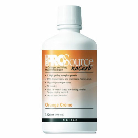 Medtrition, Protein Supplement ProSource NoCarb Orange CrÃ¨me Flavor 32 oz. Bottle Ready to Use, 32 Oz Medtrition