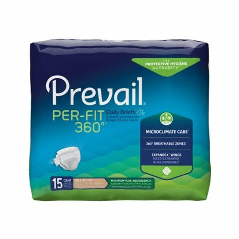 First Quality, Unisex Adult Incontinence Brief Per-Fit 360Ãƒâ€šÃ‚Â° Size 3 Disposable Heavy Absorbency, Count of 15 First Quality