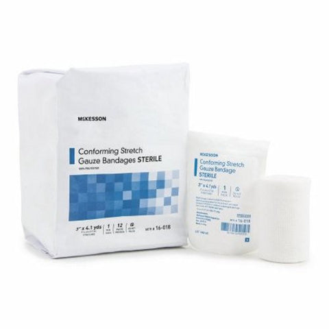 McKesson, Conforming Stretch Gauze Bandages, Sterile 3 In X 4 1/10 Yard, Count of 12 McKesson