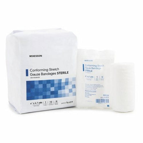 McKesson, Conforming Stretch Gauze Bandages Sterile  4 In X 4 1/10 Yard, Count of 12 McKesson