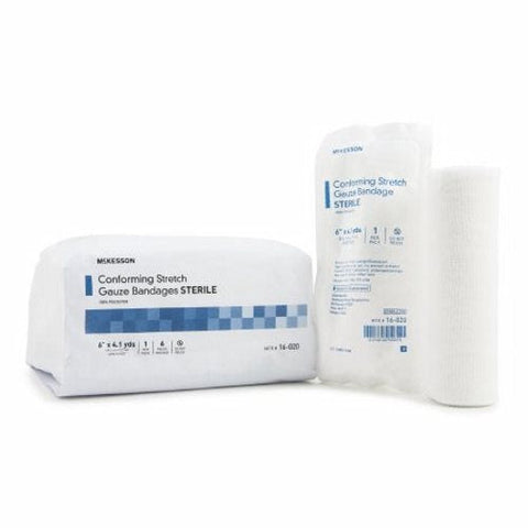 McKesson, Conforming Bandage McKesson Polyester 6 Inch X 4-1/10 Yard Roll Shape Sterile, Count of 6 McKesson