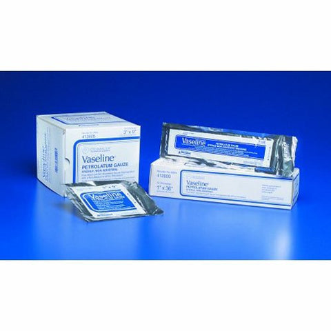 Vaseline, Petrolatum Impregnated Dressing Vaseline 1 X 8 Inch Gauze Petrolatum Sterile, Count of 1 Vaseline