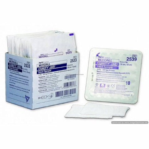 Cardinal, USP Type VII Antimicrobial Gauze Sponge 4 X 4 Inch Sterile, Count of 25 Cardinal