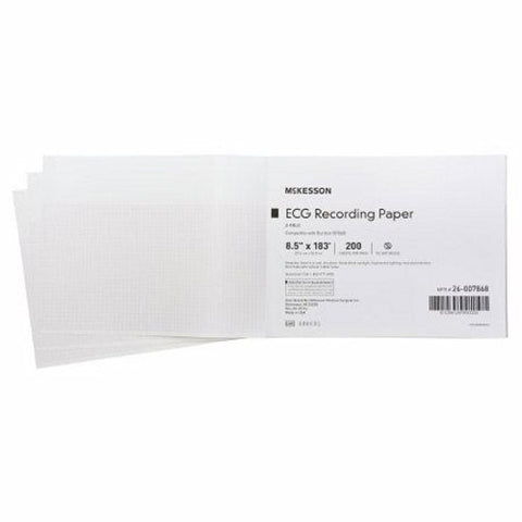 McKesson, Recording Chart Paper Z-Fold Red Grid 26-036869-001, Pack Of 200 McKesson