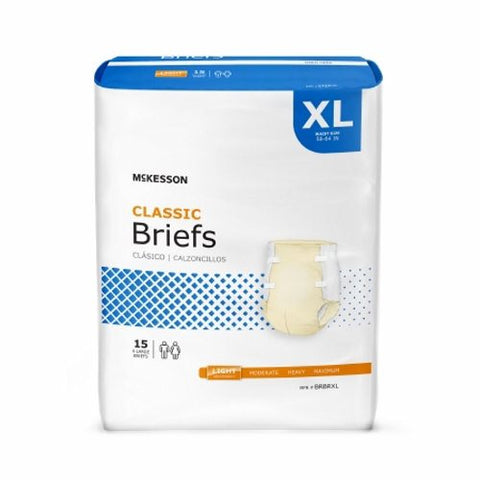 McKesson, Unisex Adult Incontinence Brief Classic X-Large Disposable Light Absorbency, Case Of 4 McKesson