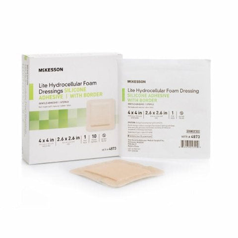 McKesson, Thin Silicone Foam Dressing 4X4 Inch Sterile, 1 Each McKesson