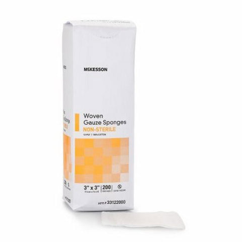 McKesson, Gauze Sponge 3 X 3 Inch 12-Ply NonSterile 33122000, Case Of 20