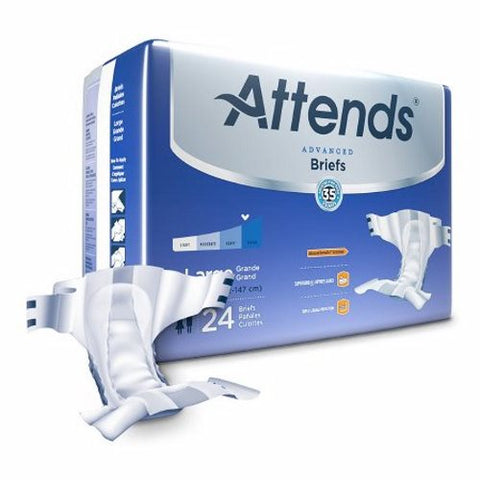 Attends, Unisex Adult Incontinence Brief Large Disposable DDC30, Case Of 3 Attends