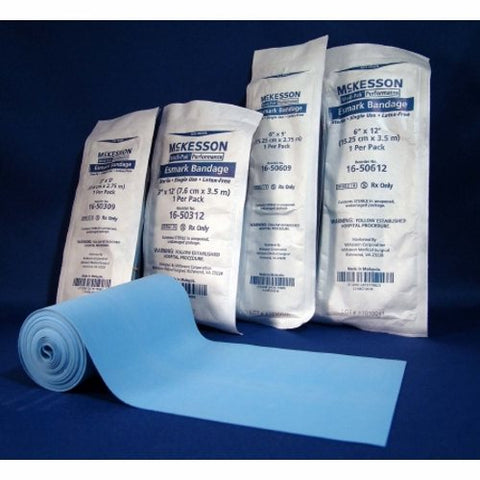 McKesson, Esmark Compression Bandage McKesson 4 Inch X 3 Yard Standard Compression Self-adherent Closure Blue, Count of 20 McKesson