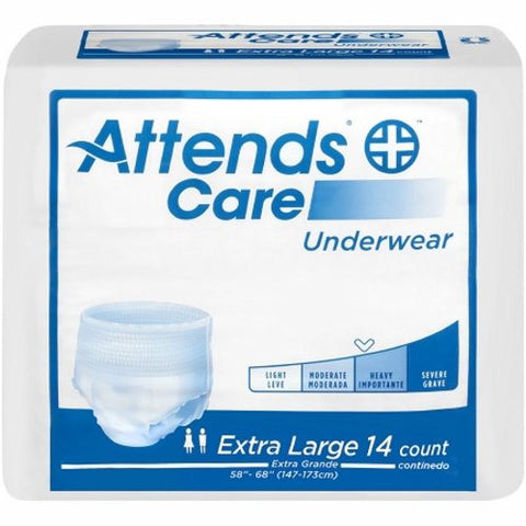 Attends, Disposable Underwear Pull On with Tear Away Seams X-Large Disposable Heavy Absorbency, Count of 14 Attends