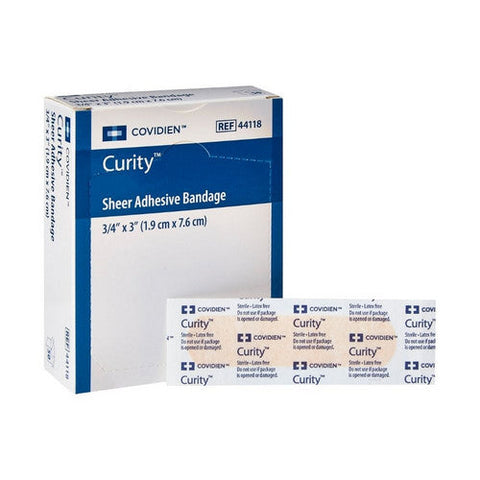 Cardinal, Adhesive Strip 3/4 X 3 Inch Plastic Rectangle Sheer Sterile 44118, Box Of 50 Cardinal