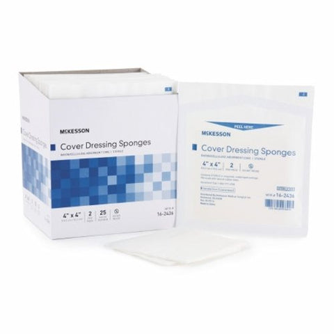McKesson, Cellulose Filled Nonwoven Sponge 4 X 4 Inch Sterile 16-2436, 1 Pack McKesson
