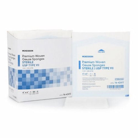 McKesson, Gauze Sponge 4 X 4 Inch 12-Ply Sterile 16-42442, Case Of 24 McKesson