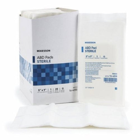McKesson, Abdominal Pad 5 X 9 Inch Sterile 16-4250, Box Of 20