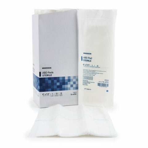 McKesson, Abdominal Pad McKesson NonWoven Cellulose 7-1/2 X 8 Inch Rectangle Sterile, 1 Pack McKesson