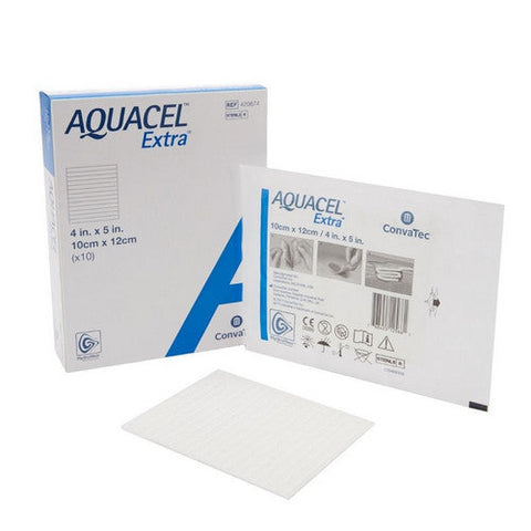 Convatec, Hydrofiber Dressing Aquacel  Extra Hydrofiber (Sodium Carboxymethylcellulose) 4 X 5 Inch, Box Of 10 Convatec