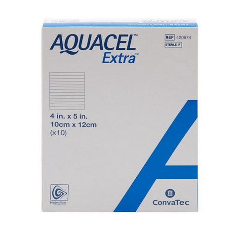 Convatec, Hydrofiber Dressing Aquacel  Extra Hydrofiber (Sodium Carboxymethylcellulose) 4 X 5 Inch, Count of 1 Convatec
