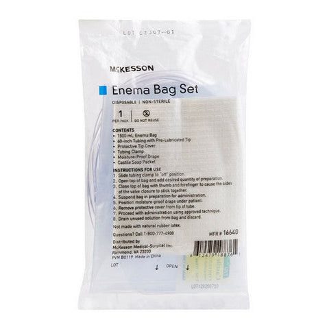 McKesson, Enema Bag Set McKesson NonSterile 1500 mL, Count of 50 McKesson