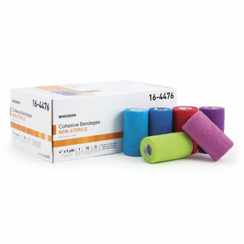 McKesson, Cohesive Bandage 4 Inch X 5 Yard Self-adherent Closure 16-4476, Count of 18 McKesson