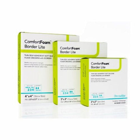 DermaRite, Thin Silicone Foam Dressing 2 X 2 Inch, Box Of 10 DermaRite