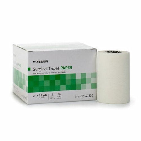 McKesson, Medical Tape White 3 Inch X 10 Yard Paper NonSterile 16-47330, Box Of 4 McKesson