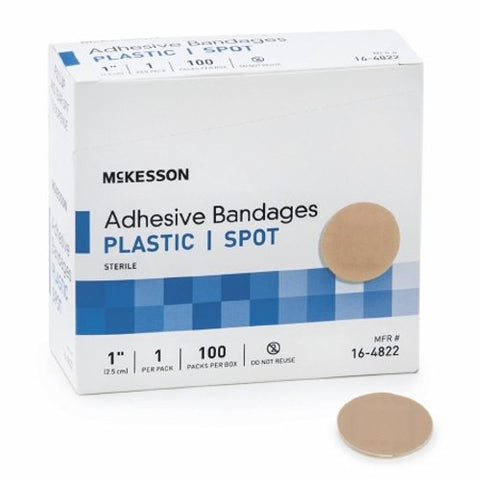 McKesson, Adhesive Spot Bandage 1 Inch Plastic Round Kid Design 16-4832-17, Box Of 100 McKesson
