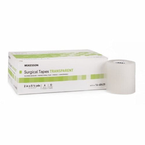 McKesson, Medical Tape Transparent 2 Inch X 5.5 Yard Plastic Silicone NonSterile 16-48420, Case Of 60 McKesson