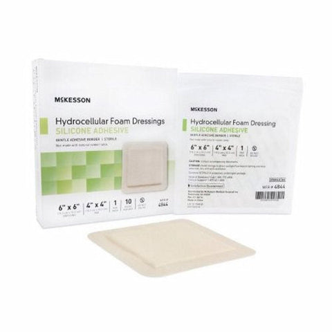 McKesson, Foam Dressing 6 X 6 Inch With Border Film Backing Silicone Gel 4844, 1 Each McKesson