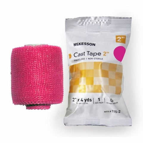 McKesson, Cast Tape 2 Inch X 12 Foot Fiberglass Pink 115-2X, Box Of 10 McKesson