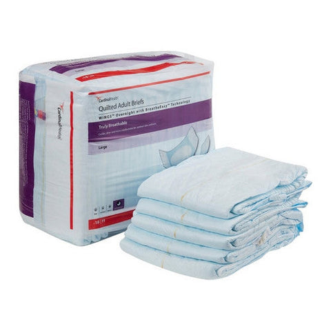 Cardinal, Unisex Adult Incontinence Brief Overnight Quilted Large Disposable Heavy Absorbency, Count of 4 Cardinal