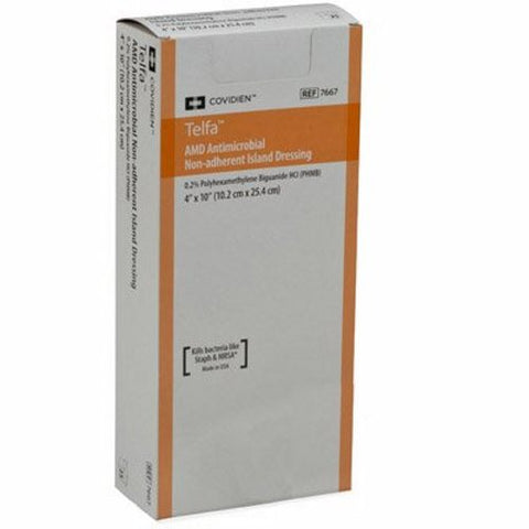 Cardinal, Antimicrobial Dressing Telfa AMD 4 X 10 Inch Sterile, Count of 100 Cardinal