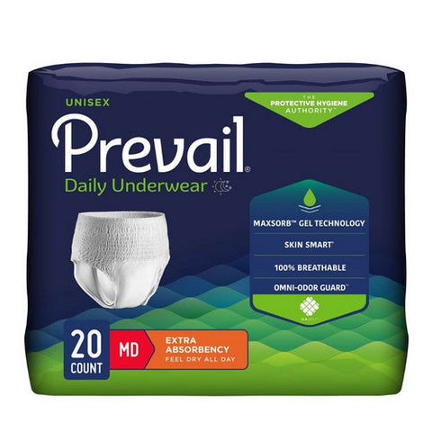 Prevail, Daily Unisex Adult Incontinence Underwear Extra Absorbency, Pack Of 20